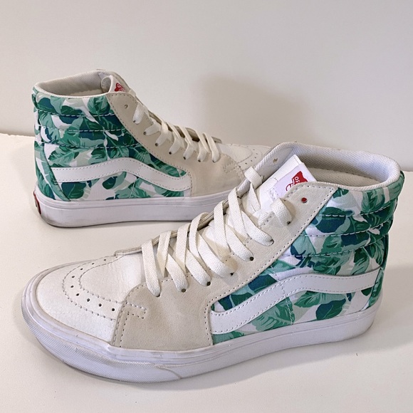 Vans Customs Skate Hi-Tops size women’s 8 Greens and White Leather - Picture 9 of 9